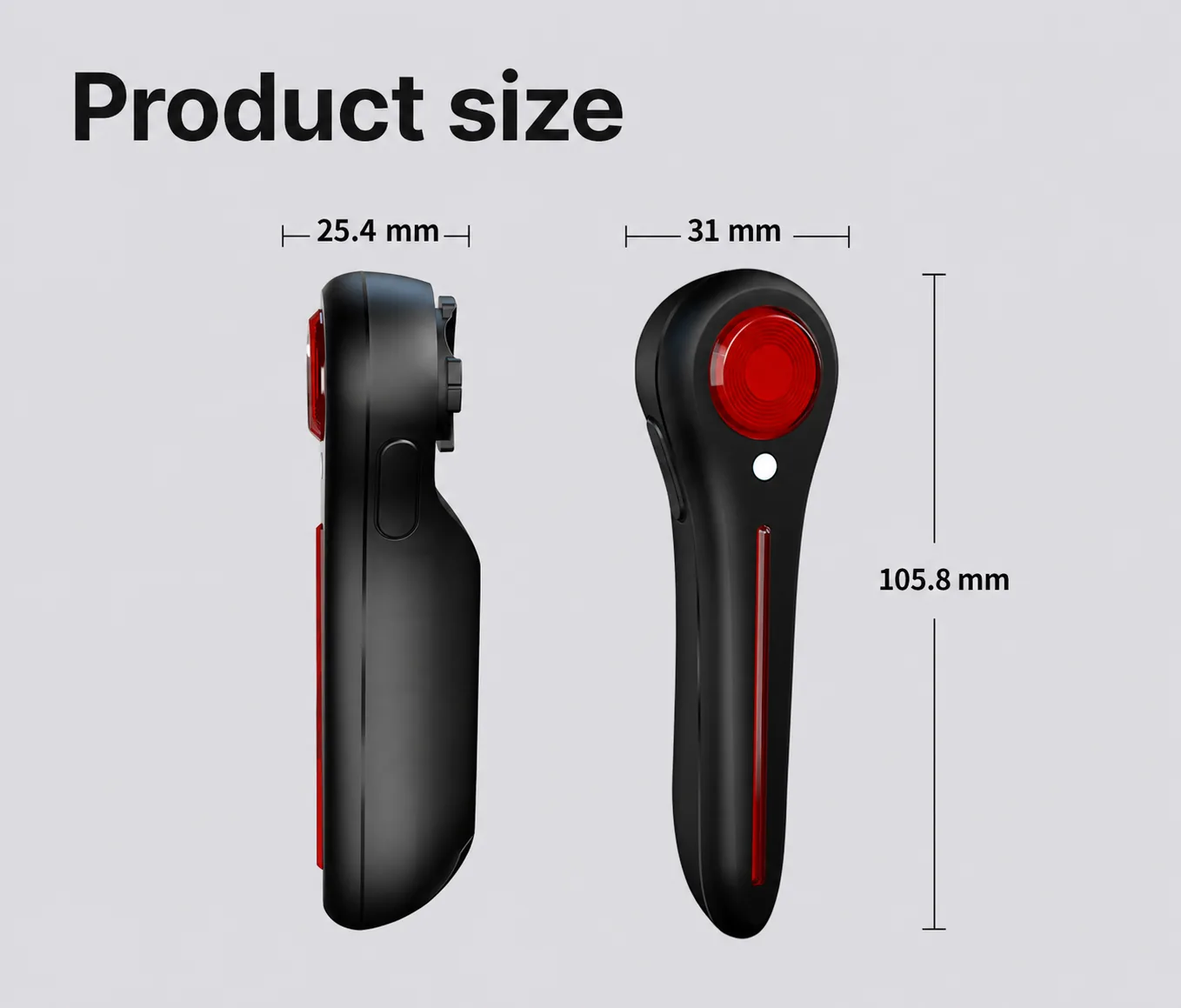 Size board for the bicycle tail light