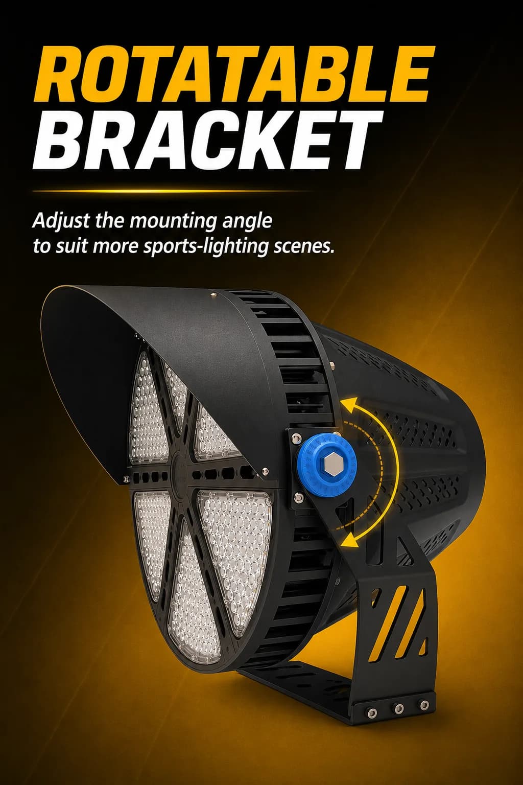 Court light rotatable bracket board
