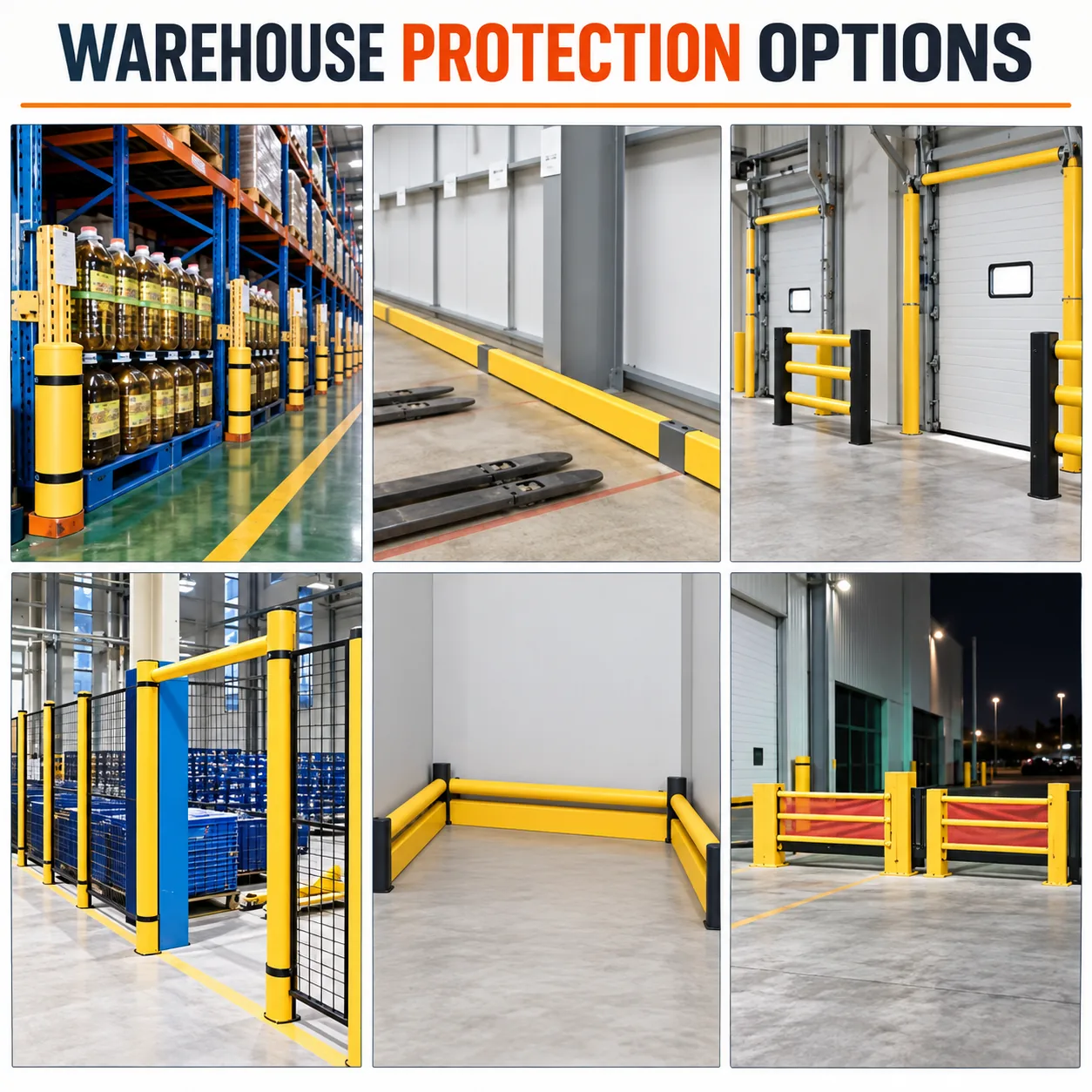 Warehouse protection barrier layout options