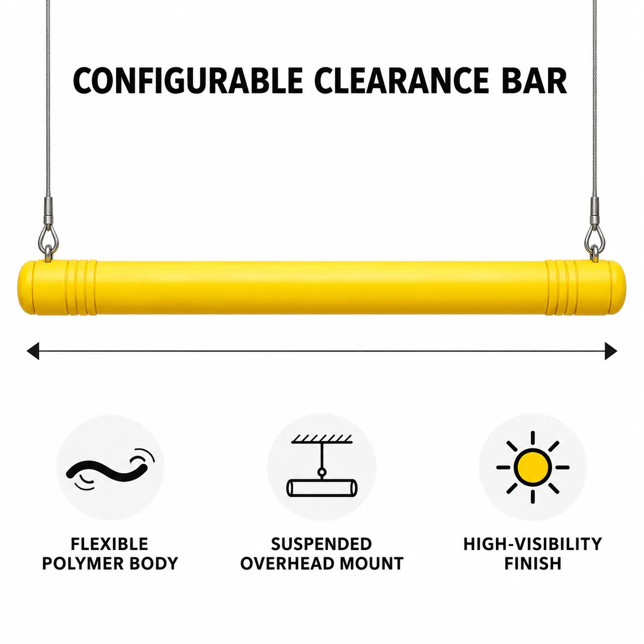 Height clearance warning bar configuration and feature overview