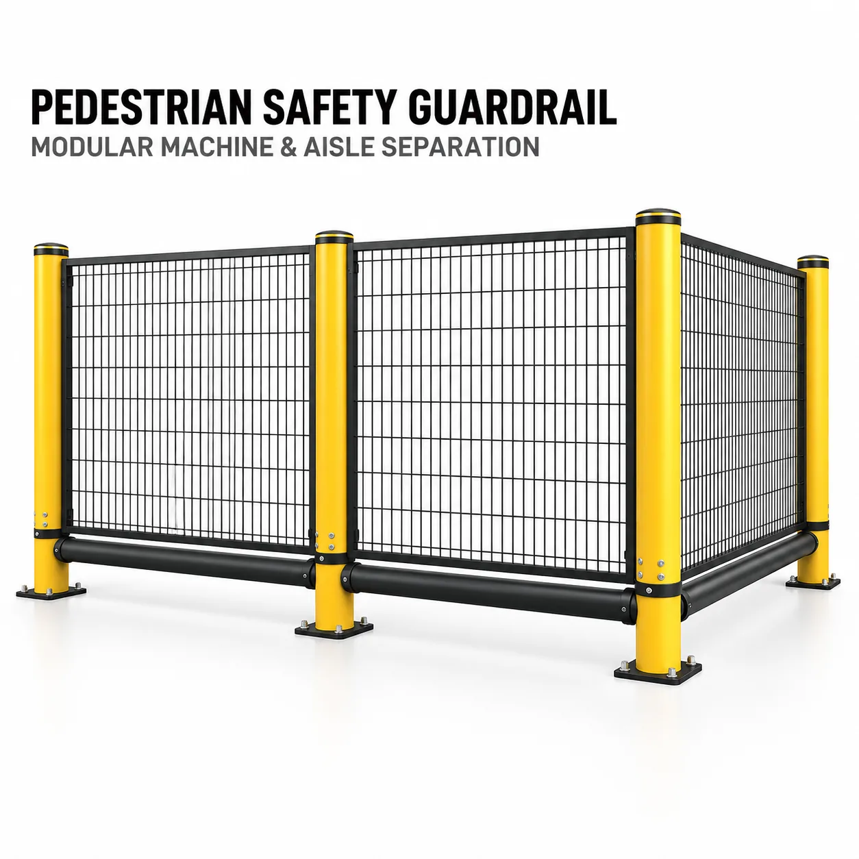 Modular pedestrian safety guardrail