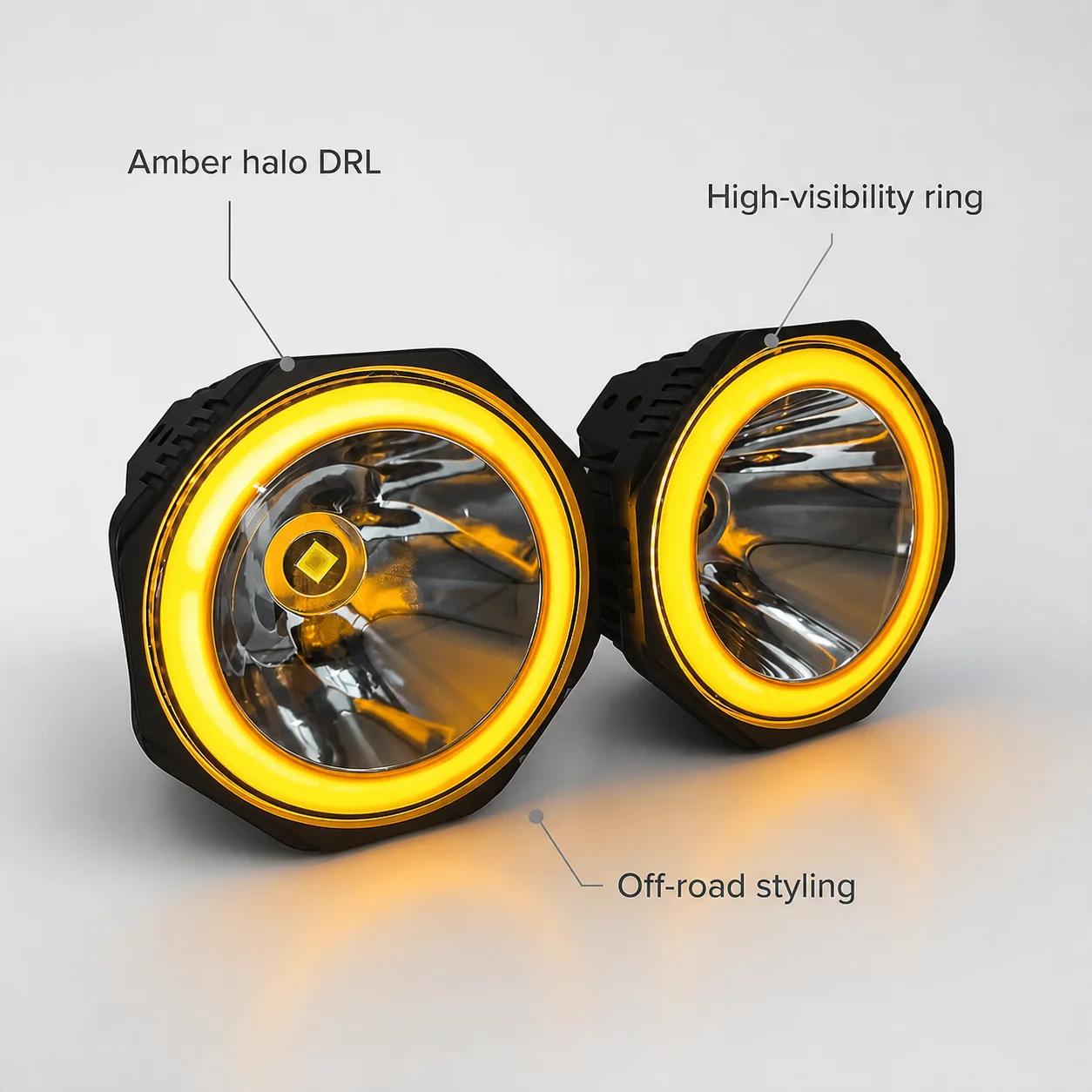English amber halo feature board for the off-road vehicle light