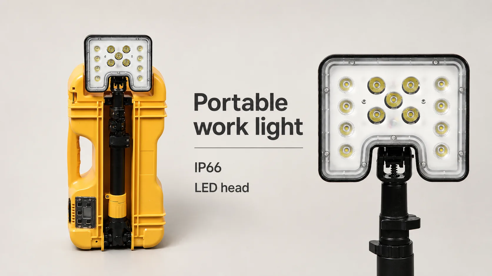Portable work light product overview board