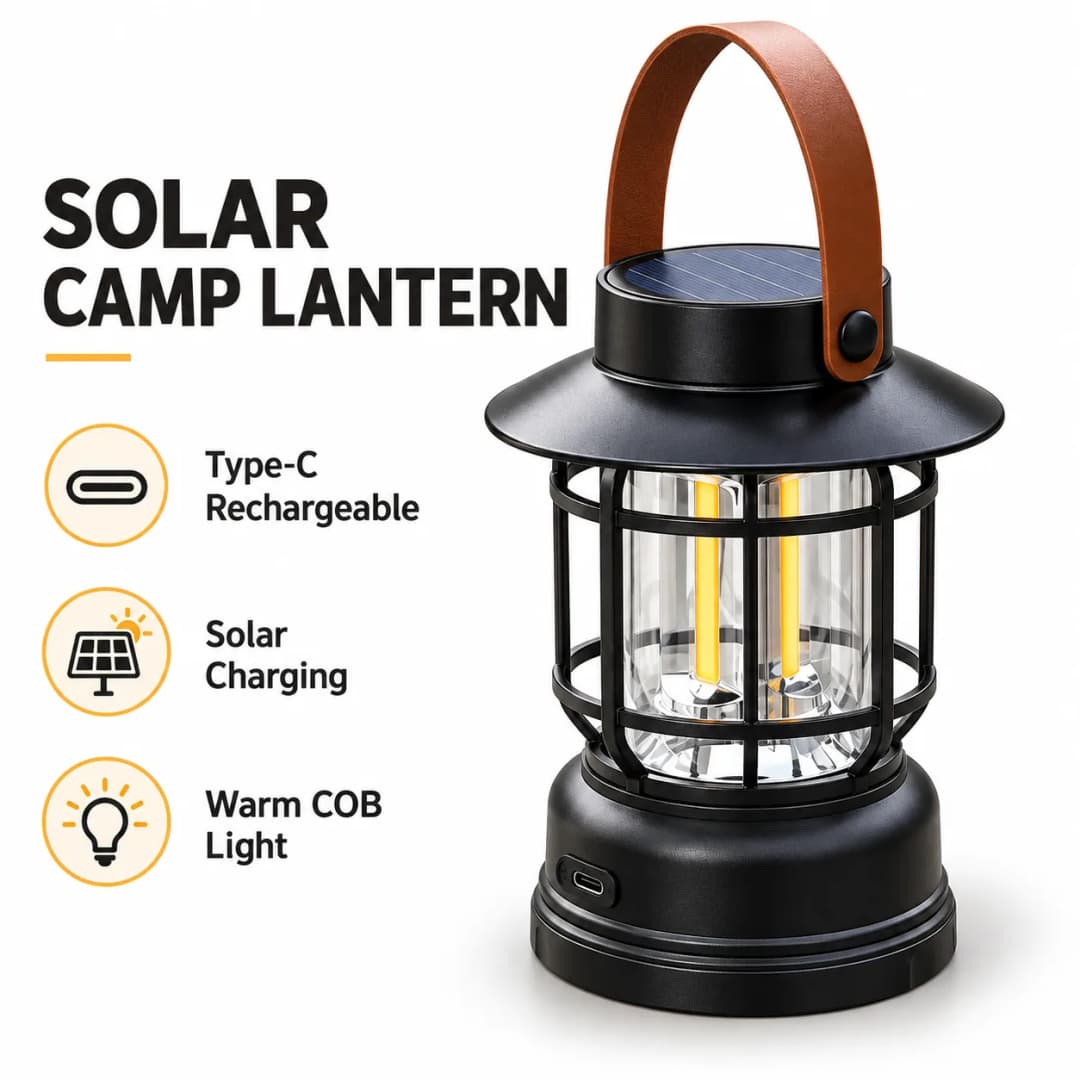 Solar Retro Camp Lantern