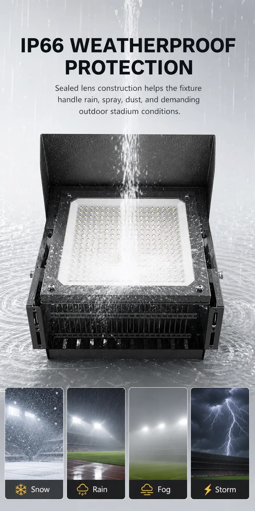 IP66 weatherproof protection board for the stadium light