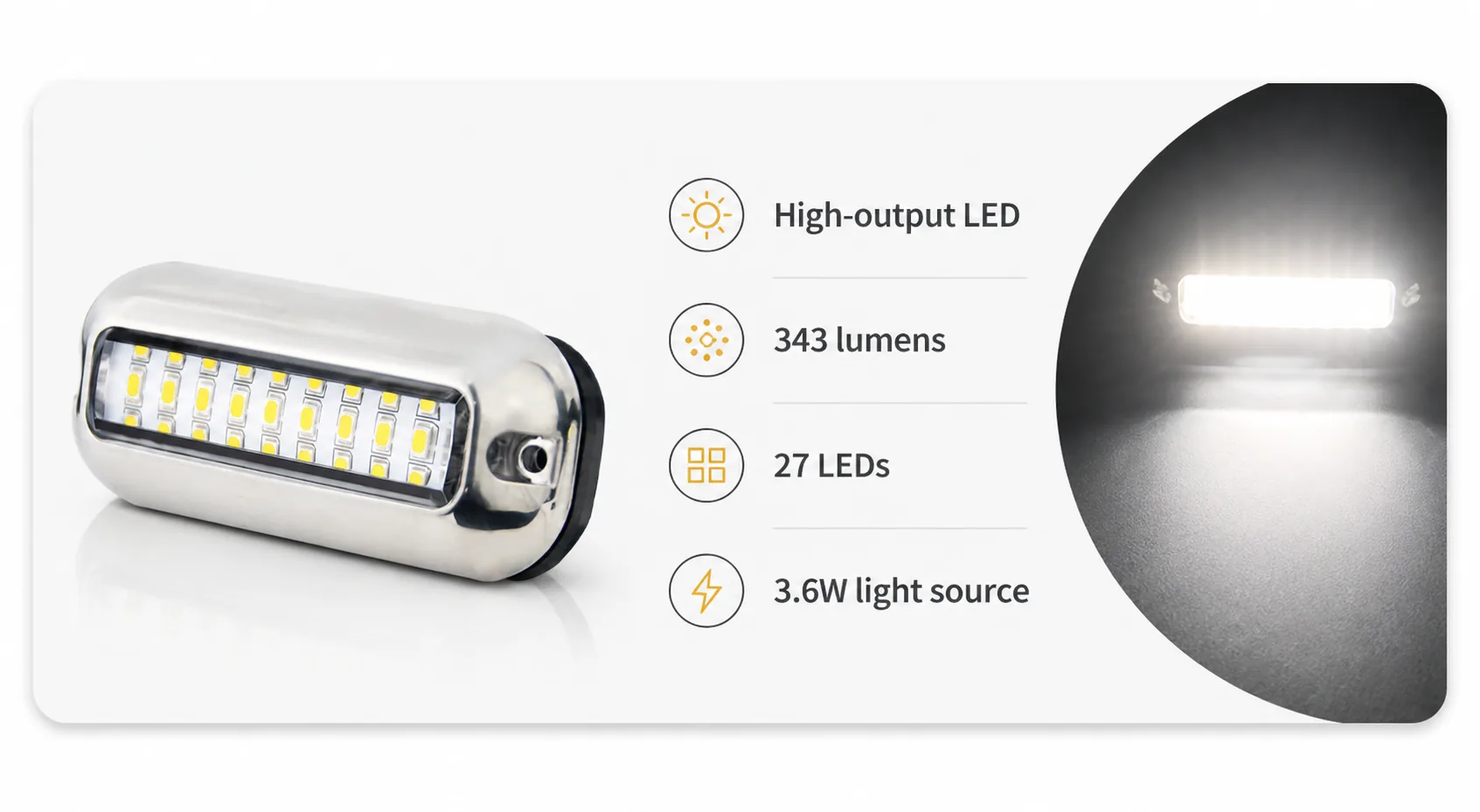Brightness board for the underwater light