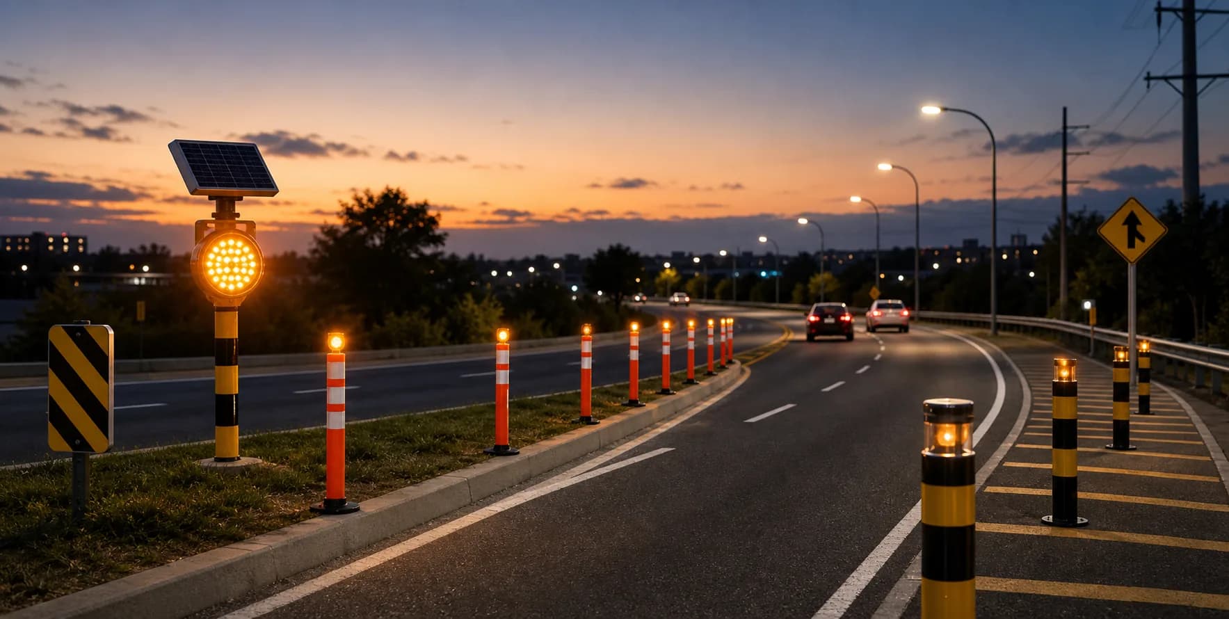 Road safety lighting scene